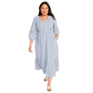 Old Navy Womens Size 4X Striped All Day Maxi Swing Boho Cottagecore Dress Plus